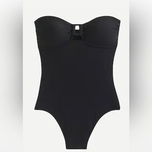 J.Crew Black Square Ring One Piece Bathing Suit